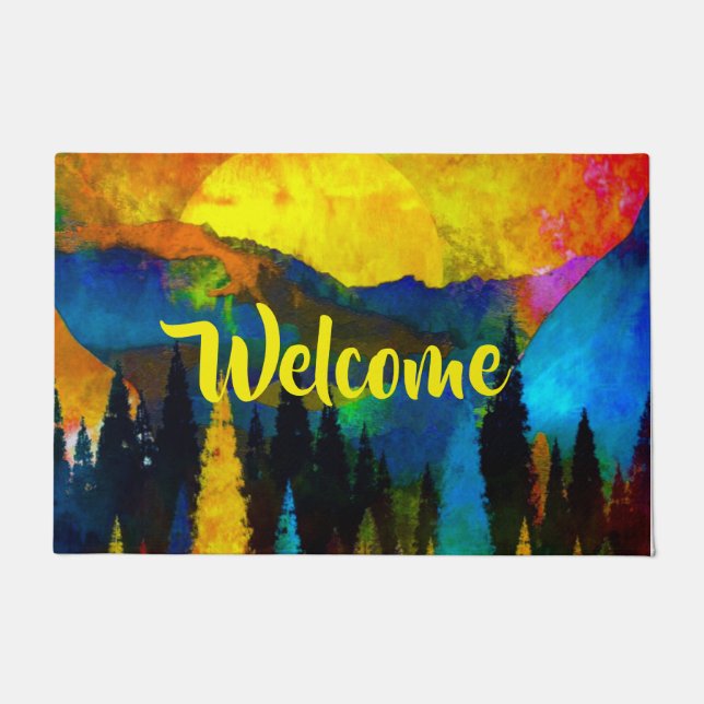 Mountain sunset  doormat (Front)