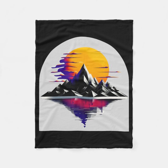 Mountain Sunset  Fleece Blanket (Front)