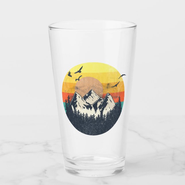 Mountain sunset glass (Front)