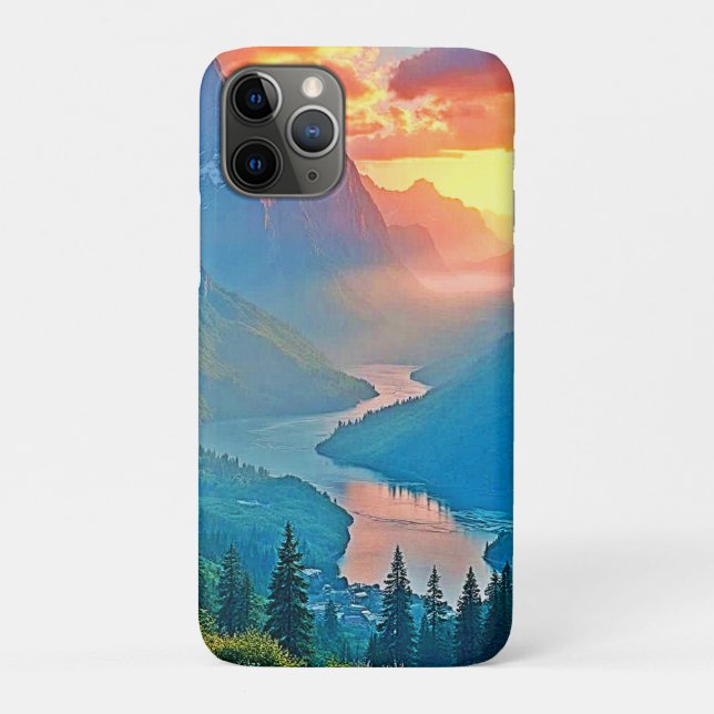 Mountain Sunset: Golden Valley Peace Art Case-Mate iPhone Case (Back)