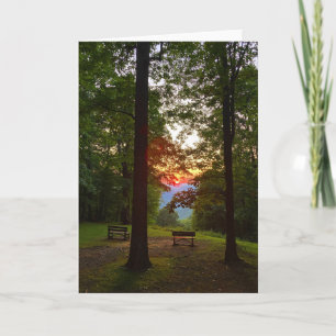 mountain sunset greeting card (blank inside)