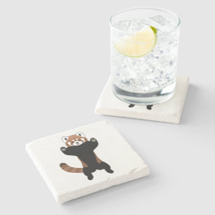 Mountain sunset illustration  stone coaster