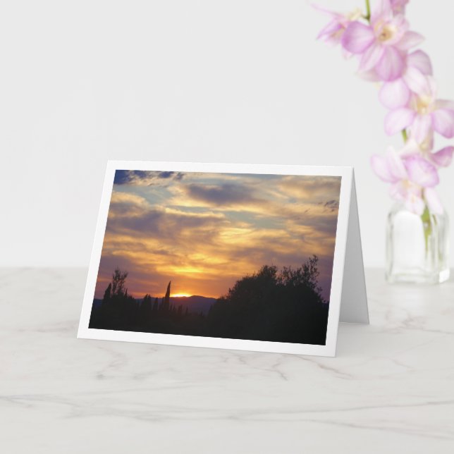 Mountain Sunset Landscape Card (Orchid)