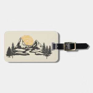 Mountain sunset luggage tag