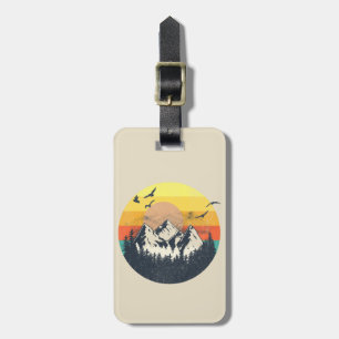 Mountain sunset luggage tag