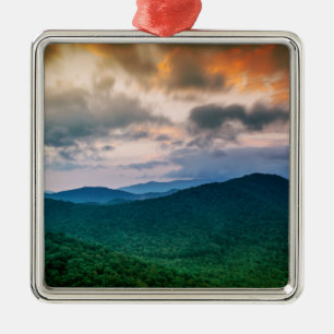 Mountain Sunset Metal Tree Decoration