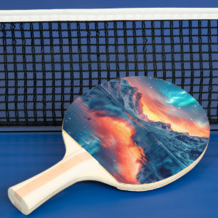 Mountain Sunset on the Lake - Custom Name Ping Pong Paddle
