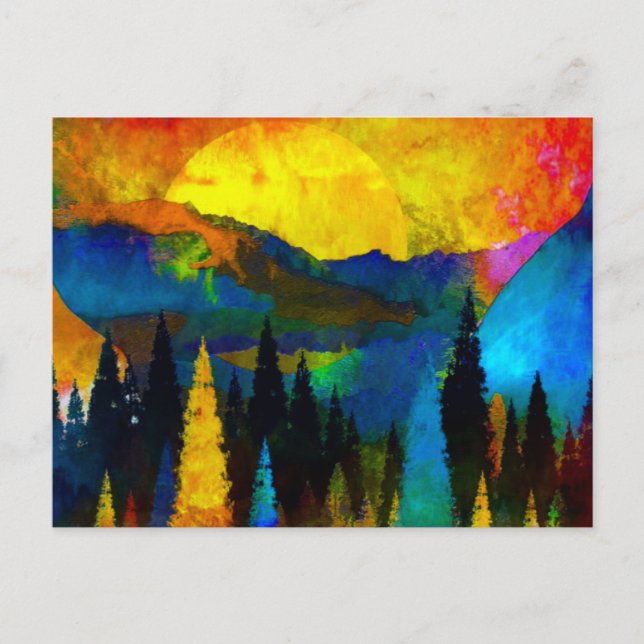 Mountain sunset postcard (Front)