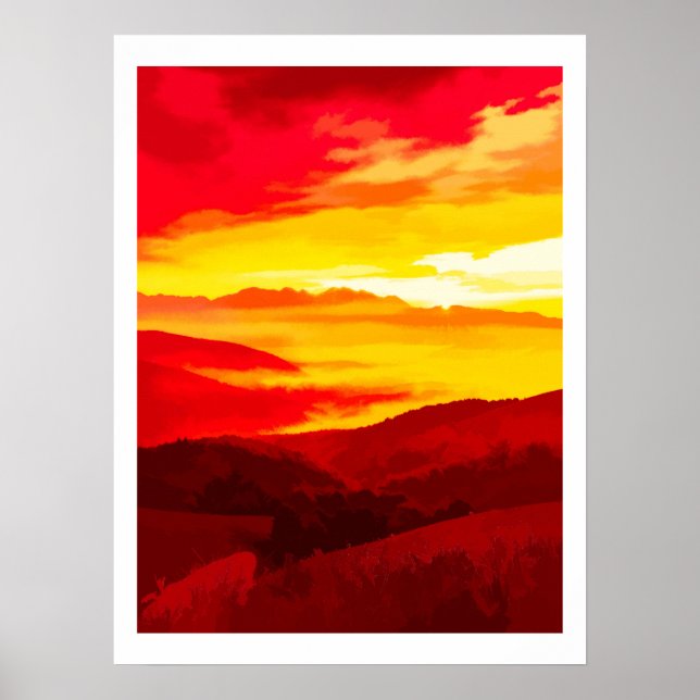 Mountain Sunset Poster (Front)