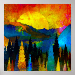 Mountain sunset  poster