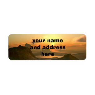 mountain sunset return address labels