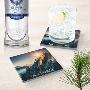 Mountain Sunset Signature Glass Coaster