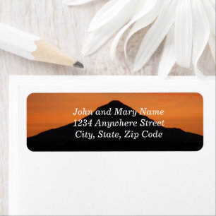 Mountain Sunset Silhouette Return Address Label