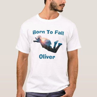 Mountain Sunset Skydiving Born to Fall T-Shirt