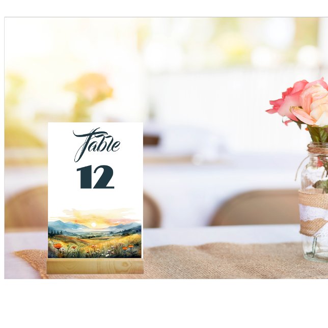 Mountain Sunset Table Number (Creator Uploaded)