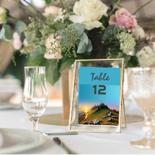 Mountain Sunset Table Number