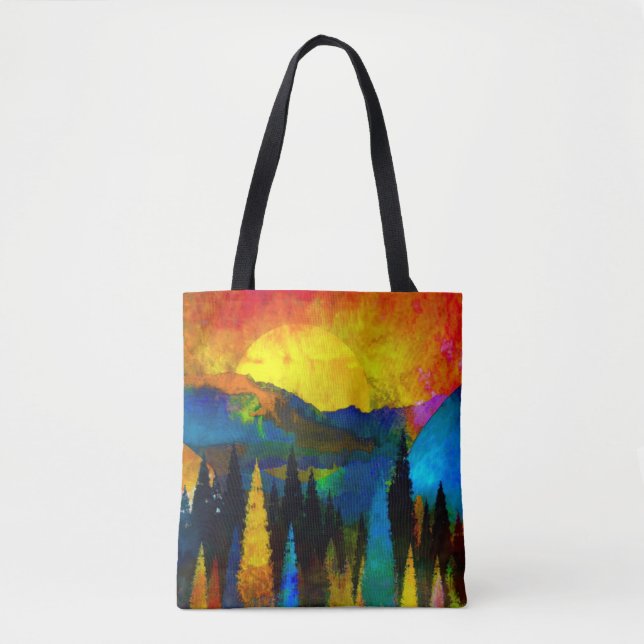 Mountain sunset  tote bag (Front)