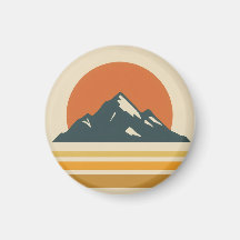 Mountain Sunset Vintage Magnet