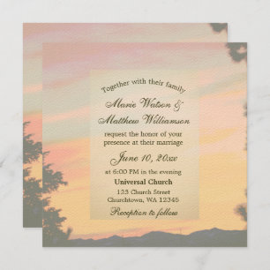 Mountain Sunset Wedding Invitation