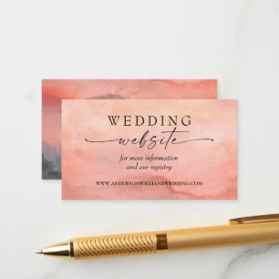 Mountain Sunset Wedding Website Rustic  Enclosure Card