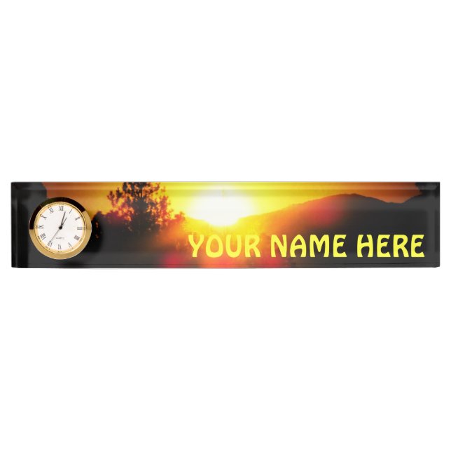 Mountain Sunset with your name Nameplate (Front)