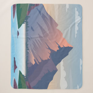 Mountain surrounded by a river sherpa blanket
