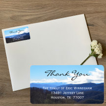 Mountain Thank You for Sympathy Label