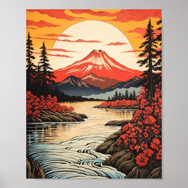 Mountain 🏔️ & the evening Sun ☀️ Poster (Front)