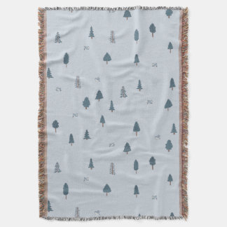 Mountain Theme Cabin Decor Boys Room Blue Nursery Throw Blanket