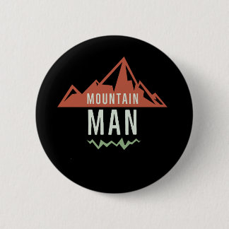 mountain theme design dark colours 6 cm round badge