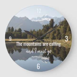Mountain Themed Clock with Quote