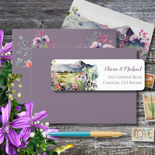 Mountain Thyme Wildflower Return Address Label (Creator Uploaded)