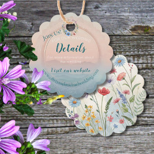 Mountain Thyme Wildflower Wedding Detail Card Favour Tags