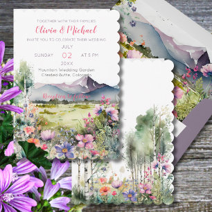 Mountain Thyme Wildflower Wedding Invitation