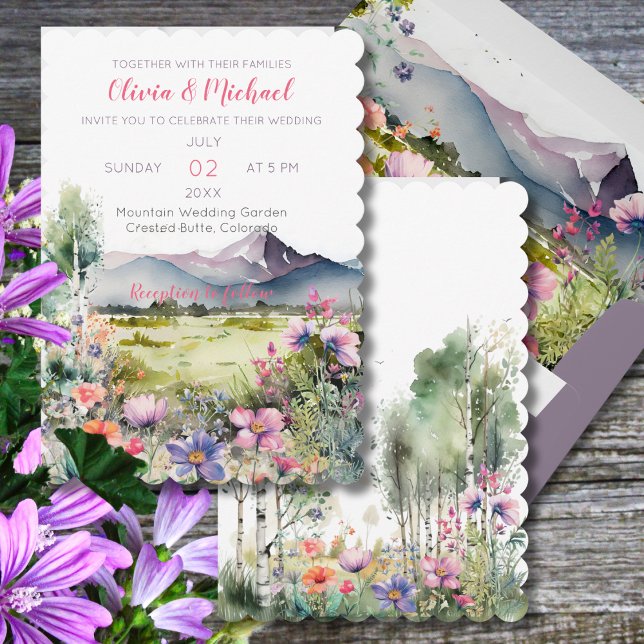 Mountain Thyme Wildflower Wedding Invitation (Creator Uploaded)