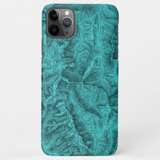 Mountain Topographic Map Blue  iPhone 11Pro Max Case