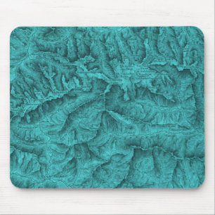 Mountain Topographic Map Blue  Mouse Pad