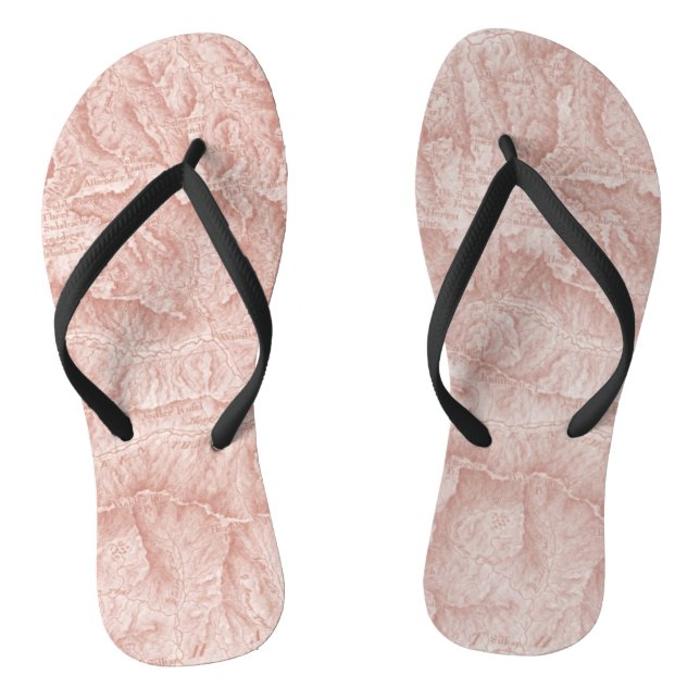Mountain Topographic Map Thongs (Footbed)