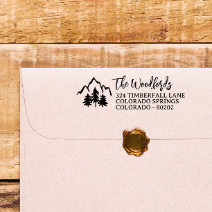 Mountain Tops & Pines Rustic Family or Wedding Self-inking Stamp