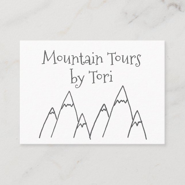 Mountain Tours Business Card Minimalist Design (Front)