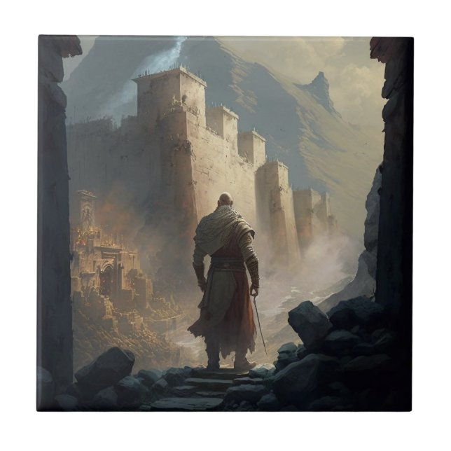 Mountain Town Siege Ceramic Tile (Front)