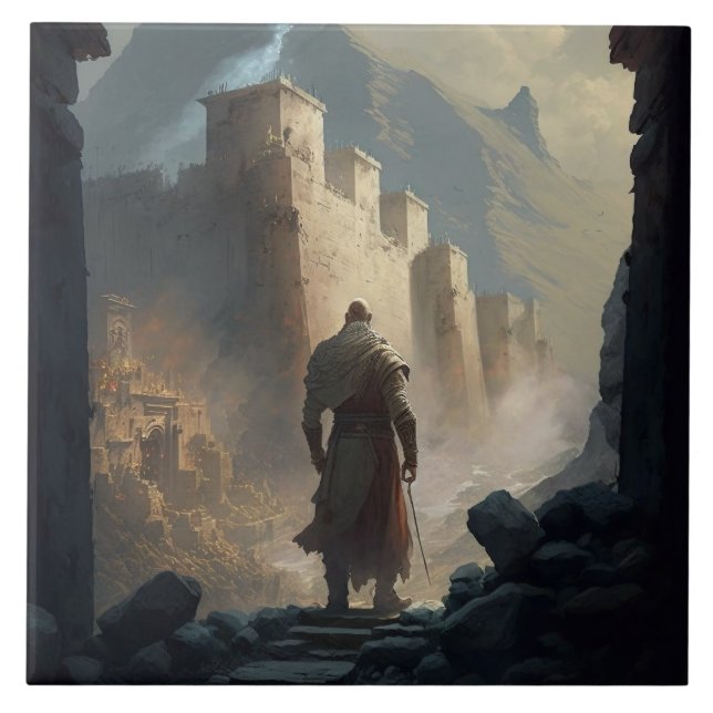 Mountain Town Siege Ceramic Tile (Front)