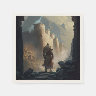 Mountain town siege napkin