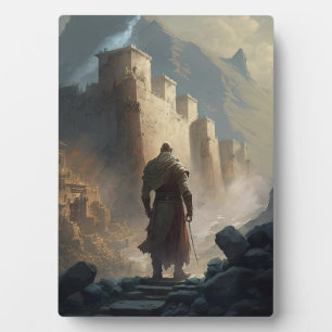 Mountain town siege plaque