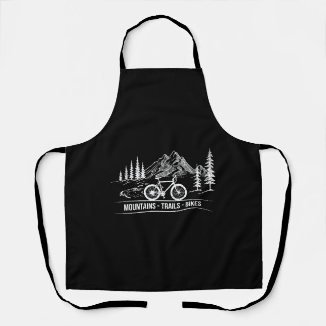 Mountain Trail Bikes - Cyclist Bike Rider Bicycle  Apron (Front)