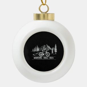 Mountain Trail Bikes - Cyclist Bike Rider Bicycle  Ceramic Ball Christmas Ornament