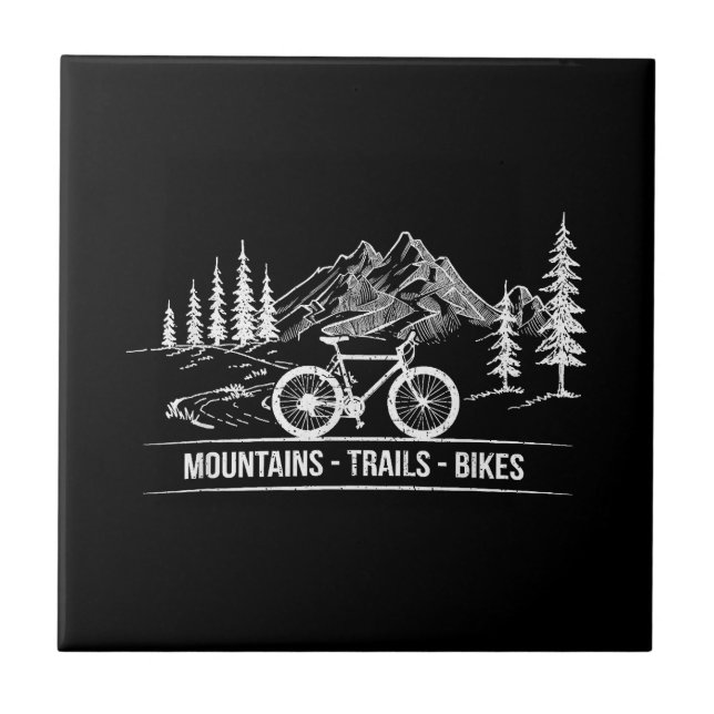 Mountain Trail Bikes - Cyclist Bike Rider Bicycle  Ceramic Tile (Front)