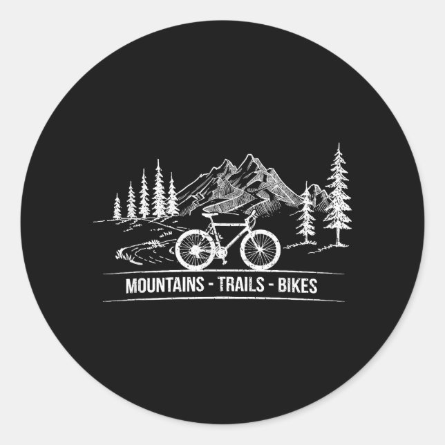 Mountain Trail Bikes - Cyclist Bike Rider Bicycle  Classic Round Sticker (Front)
