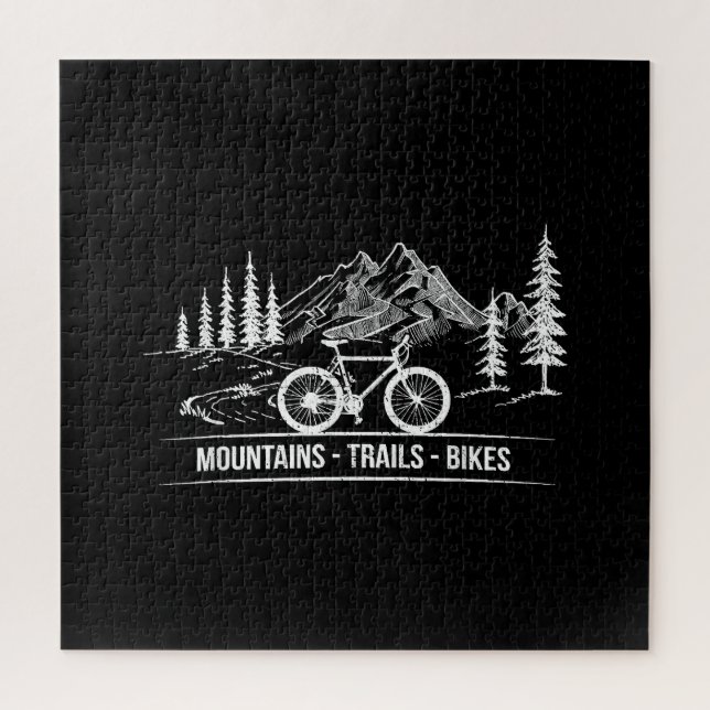 Mountain Trail Bikes - Cyclist Bike Rider Bicycle  Jigsaw Puzzle (Vertical)