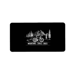 Mountain Trail Bikes - Cyclist Bike Rider Bicycle Label